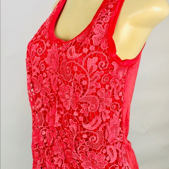 🚩J. Crew Lace Tank Top Sz S Orange - Picture 7 of 8